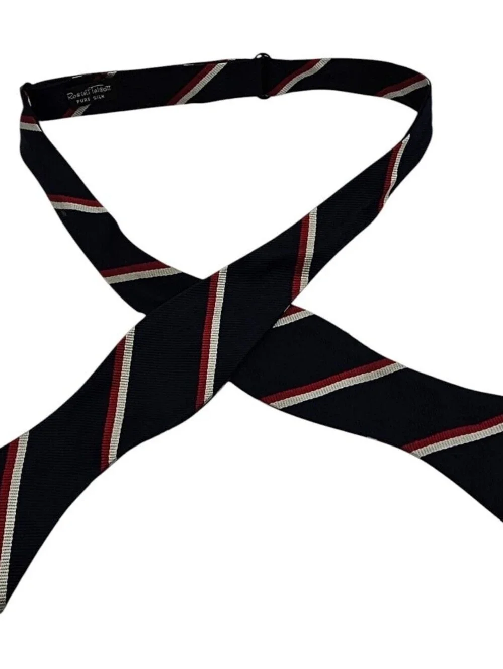 Robert Talbott Bow Tie Bowtie Silk Self Tie England Black Red Striped
